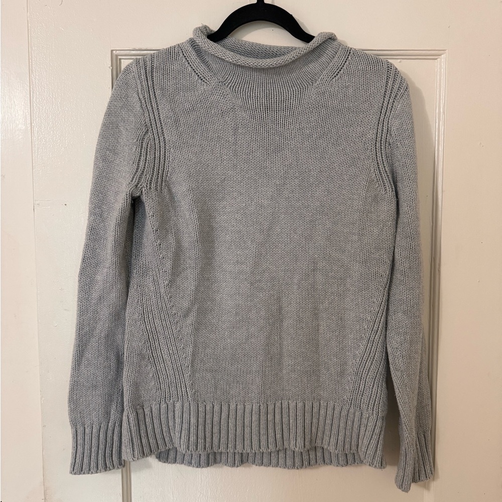 Grey knit roll neck sweater